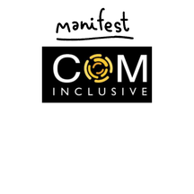 Logo "Manifest COM Inclusive" : symbole visuel pour une communication inclusive et engagée.