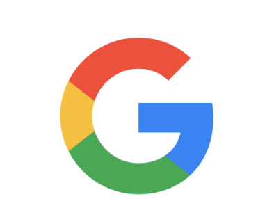 Logo de Google : lettre "G" colorée avec bandes rouges, jaunes, bleues et vertes.